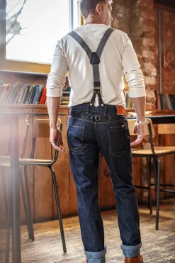 &SONS Bottoms & Shorts-Black Leather Braces