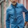 &SONS Scarves-Blue Dot Organic Japanese Scarf