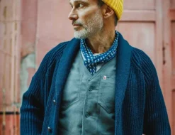 &SONS Scarves-Blue Dot Organic Japanese Scarf