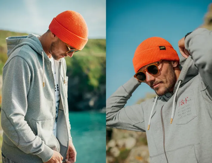 &SONS Knitwear-Bright Orange Atlantic Watch Cap / Beanie