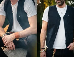 &SONS Waistcoats-Navy Lincoln Waistcoat / Vest