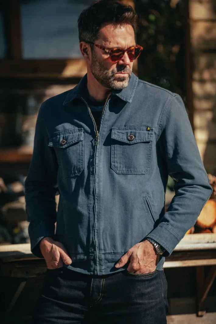 &SONS Jackets & Coats-Cab Coat Churchill Blue