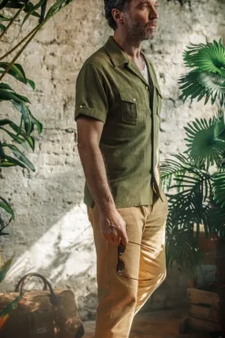 &SONS Tops-Coast Shirt Army Green