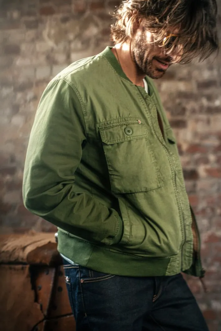 &SONS Jackets & Coats-Harris Bomber Jacket Army Green