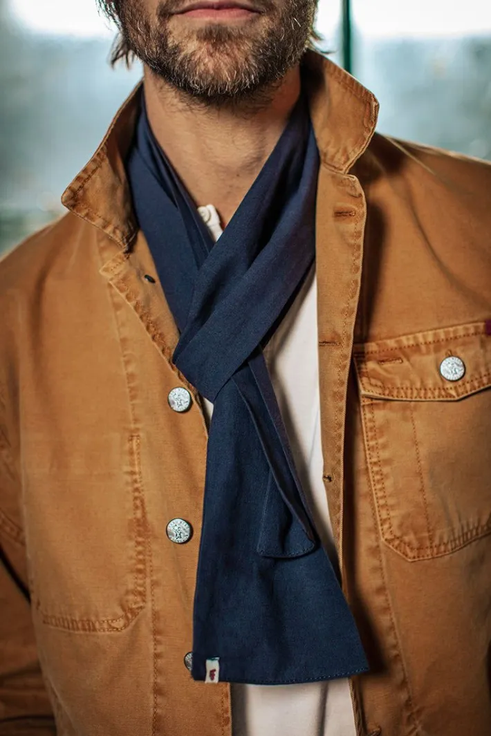 &SONS Scarves-Navy Scarf