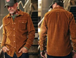 &SONS Tops-Sunday Shirt Corduroy Tan
