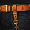&SONS Leather Goods-Tan Leather Key Fob