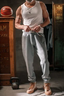 &SONS Bottoms & Shorts-Track And Field Tracksuit Bottoms Grey