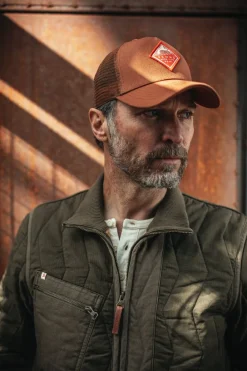 &SONS Headwear-Trucker Badge Cap Rust Tan