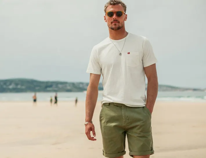 &SONS Bottoms & Shorts-Virgil Chino Shorts Army Green