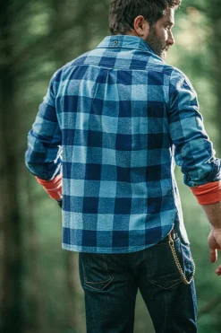 &SONS Jackets & Coats-Yukon Flannel Field Shirt Blue